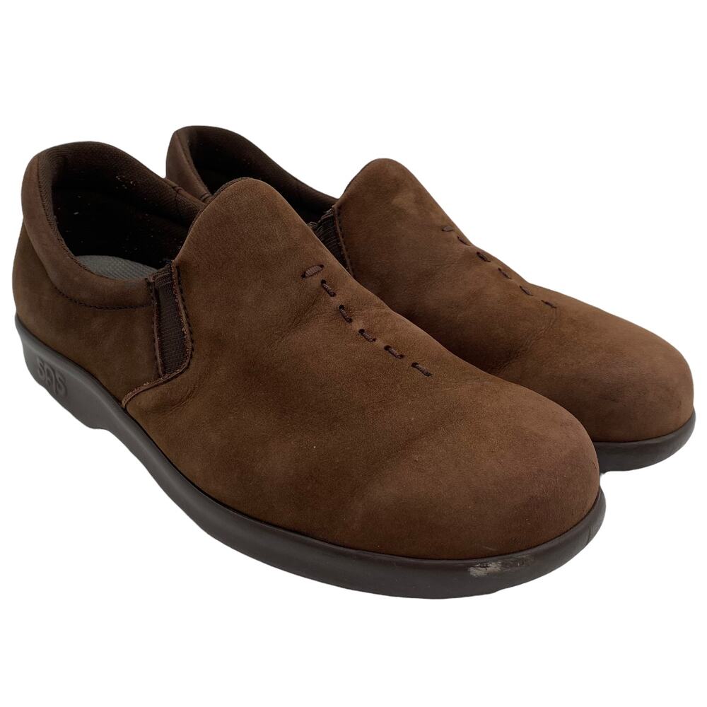 SAS Tripad Comfort Brown Suede Leather Loafers Size 5.5 GUC Slip-On Wear on Sole